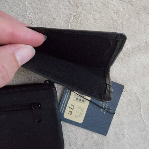 Vintage Cherokee Black Leather Wristlet/Coin Purse w Id Pouch - Picture 13 of 13